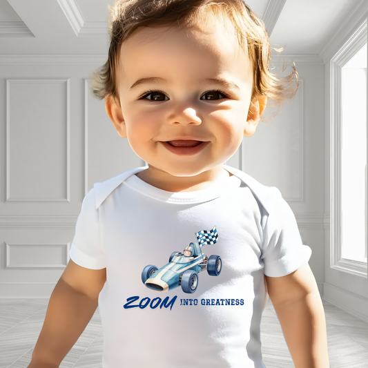 Zoom Into Greatness Infant Short Sleeve Onesie