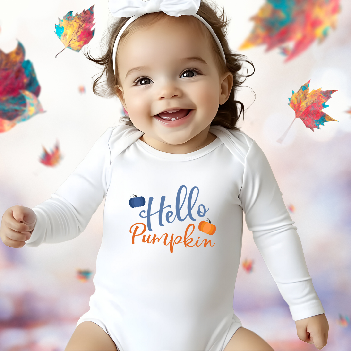 Hello Pumpkin Infant Long Sleeve Onesie