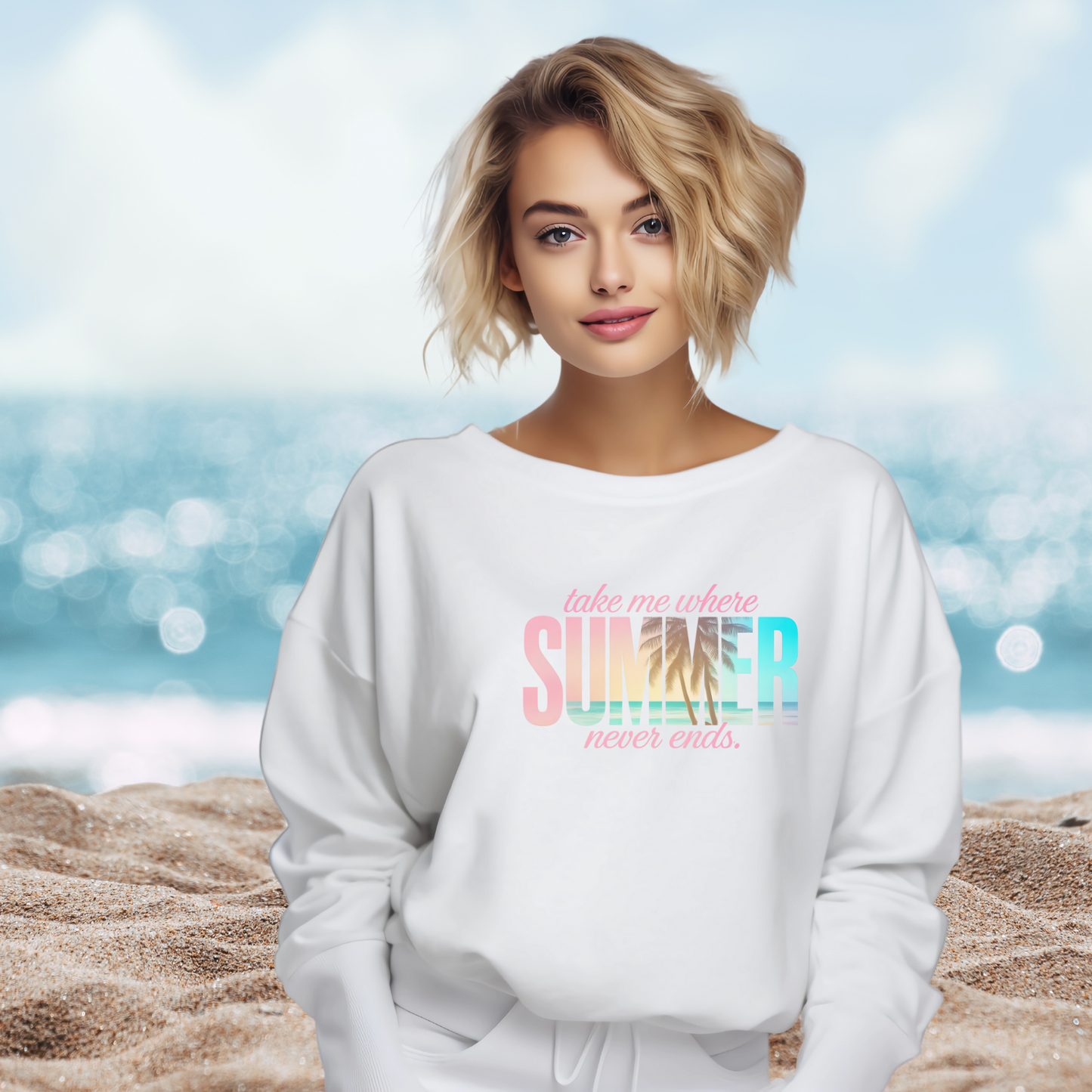 Where Summer Never Ends Crewneck Sweatshirt
