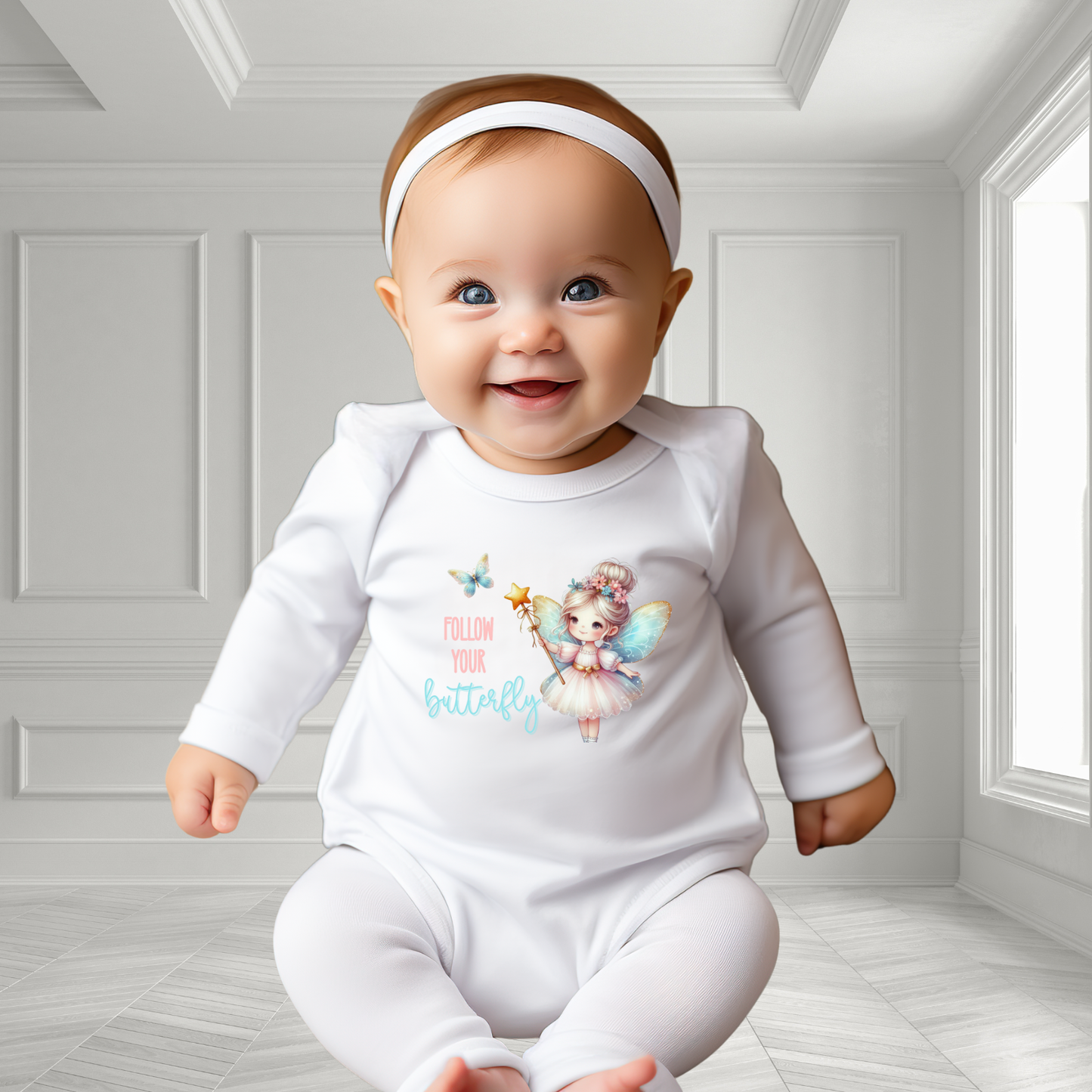 Follow Your Butterfly Infant Long Sleeve Onesie