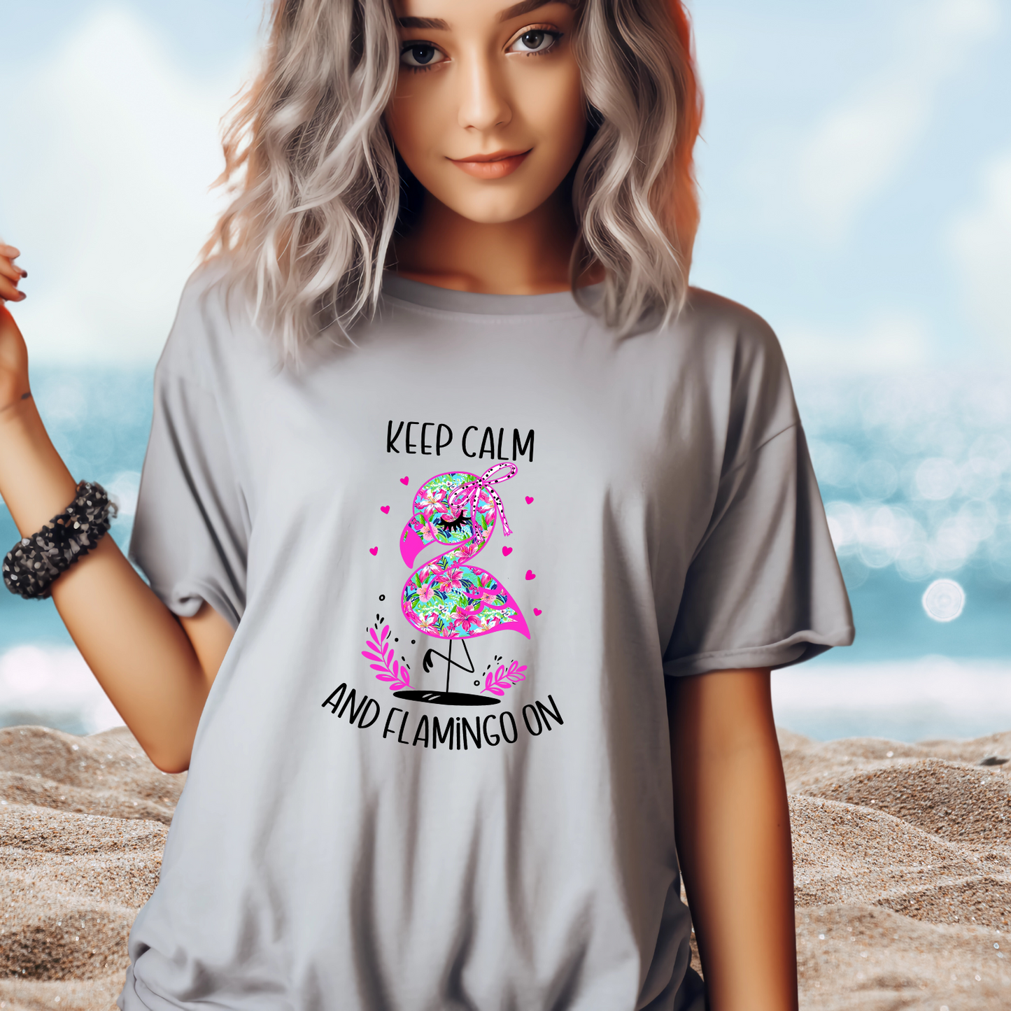 Keep Calm And Flamingo On T-Shirt