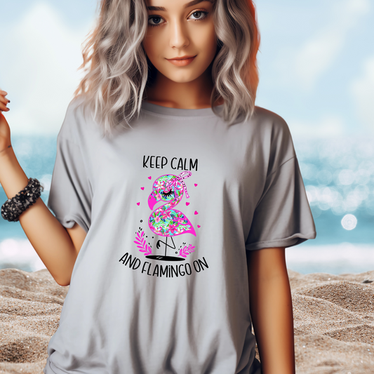 Keep Calm And Flamingo On T-Shirt