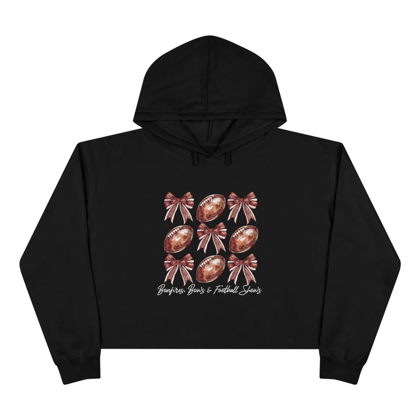 Bonfires, Bows, & Football Shows Crop Hoodie