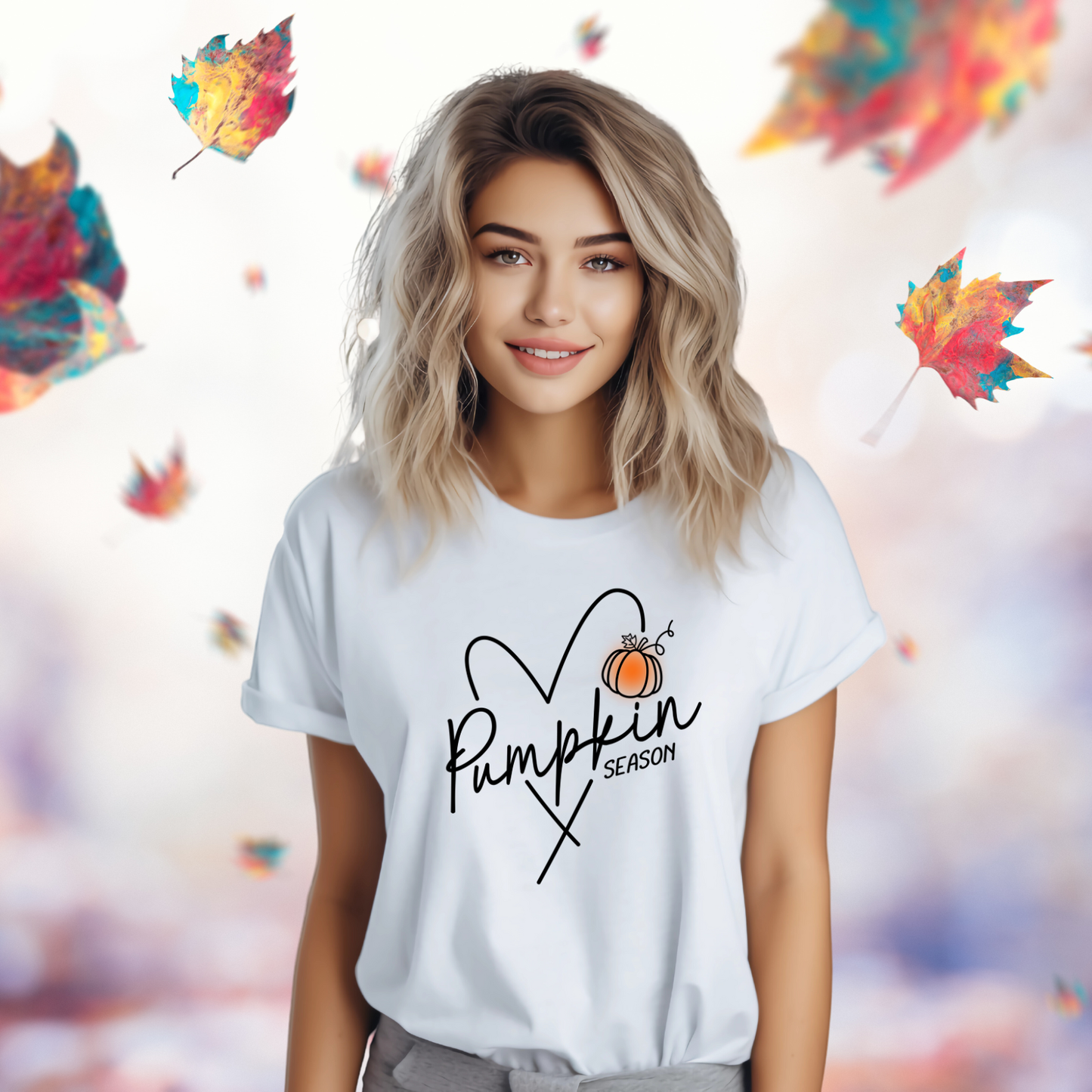 Pumpkin Season Heart T-Shirt