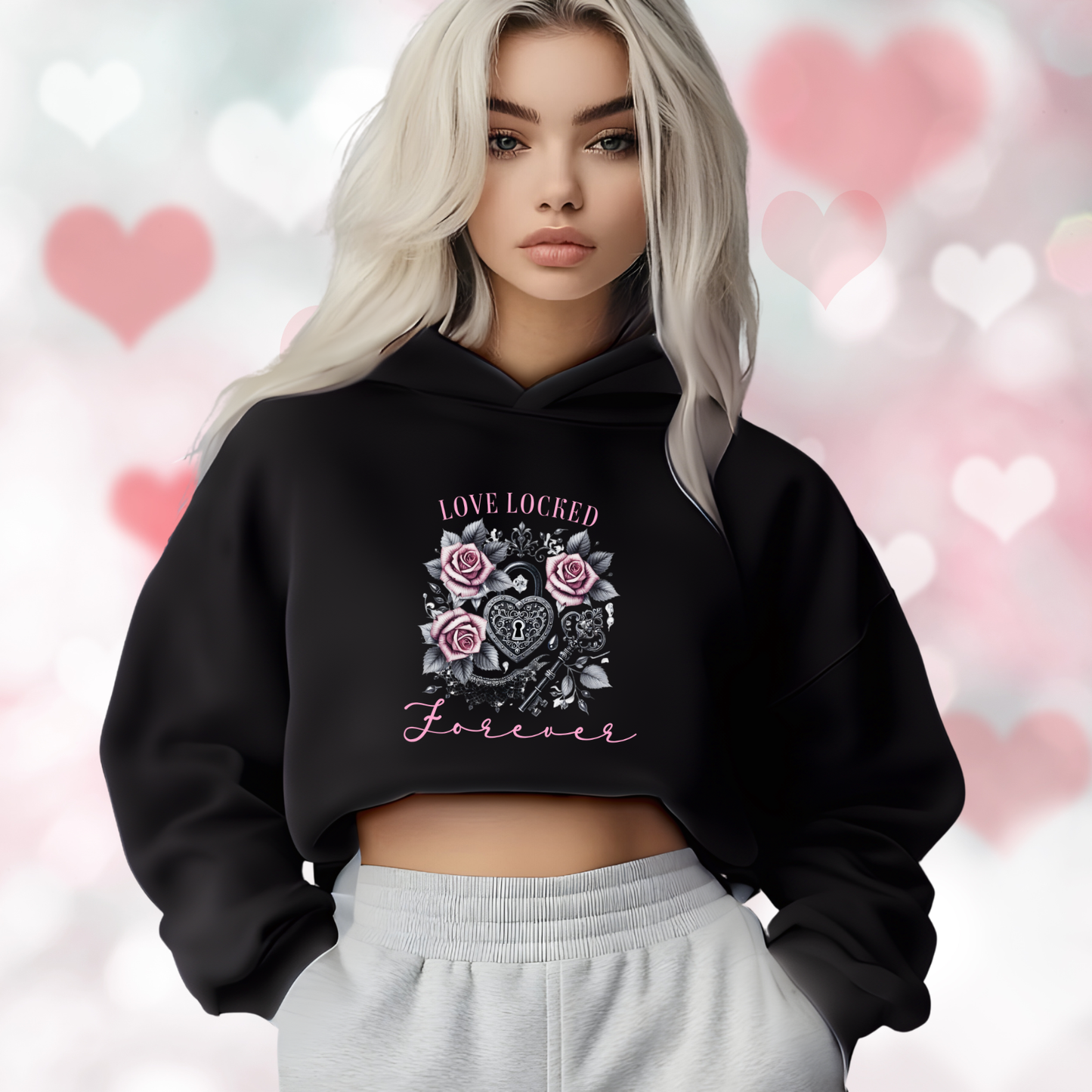 Love Locked Forever Crop Hoodie