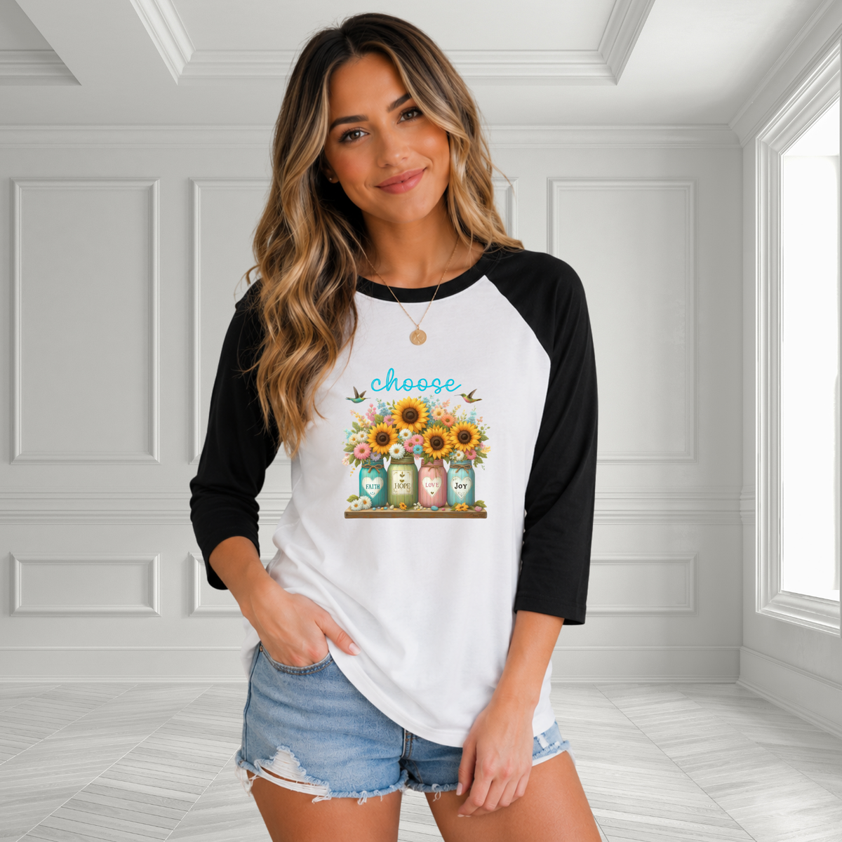Choose Faith, Hope, Love, Joy Baseball Tee
