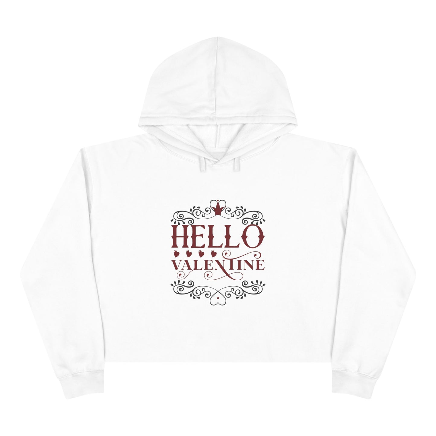 Hello Valentine Crop Hoodie