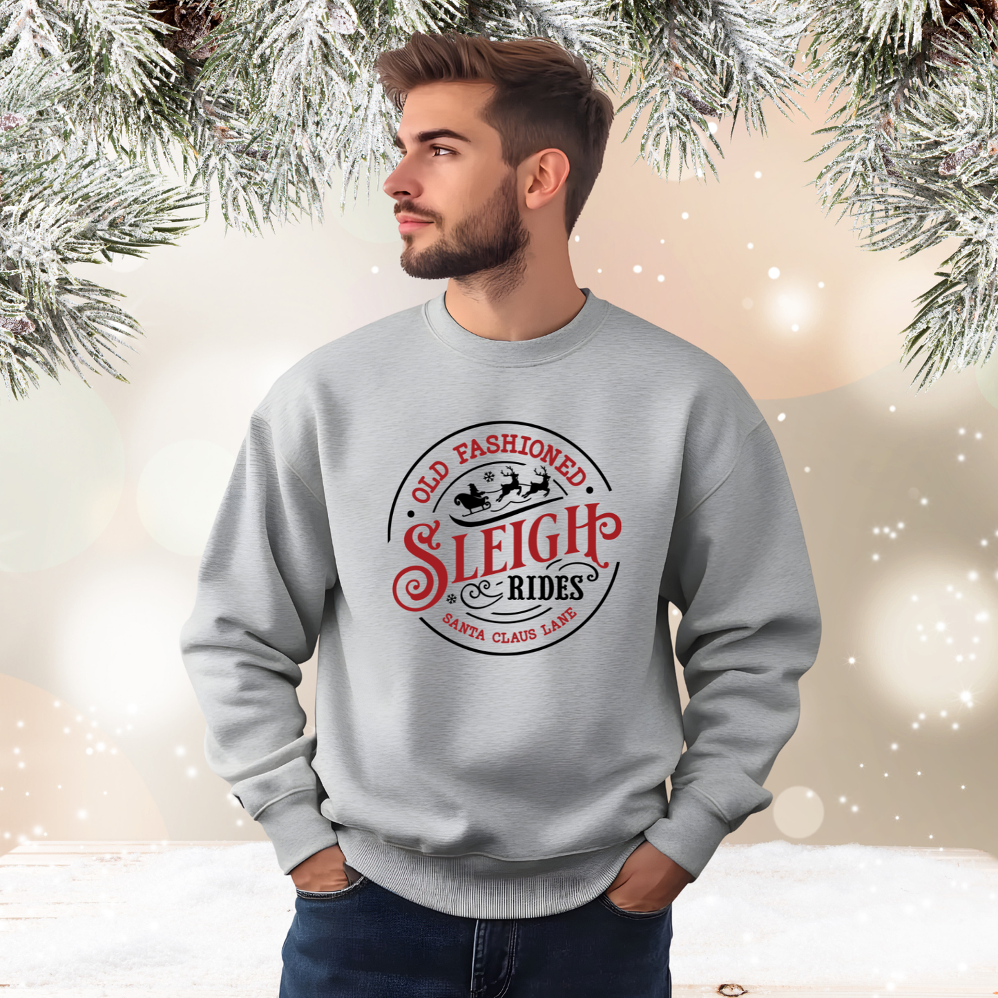 Old Fashioned Sleigh Rides Crewneck Sweatshirt