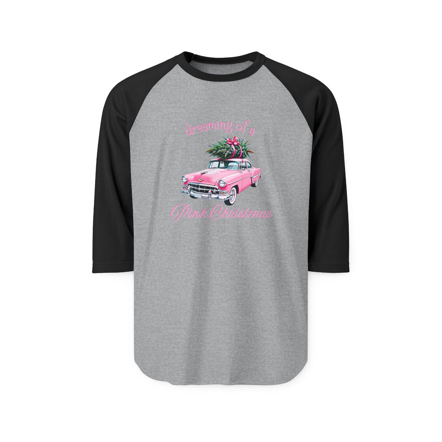Dreaming Of A Pink Christmas Baseball Tee
