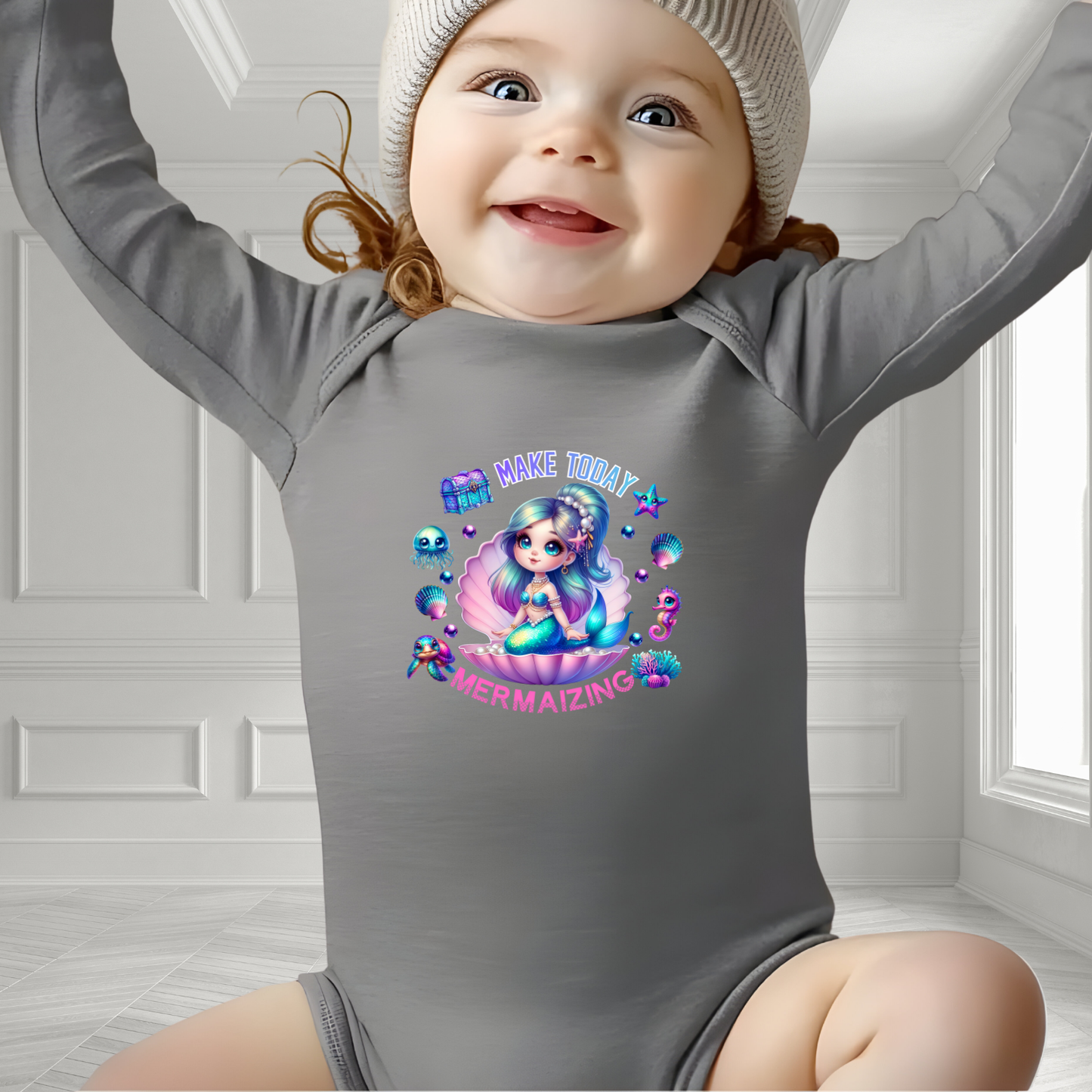 Make Today Mermaizing Infant Long Sleeve Onesie