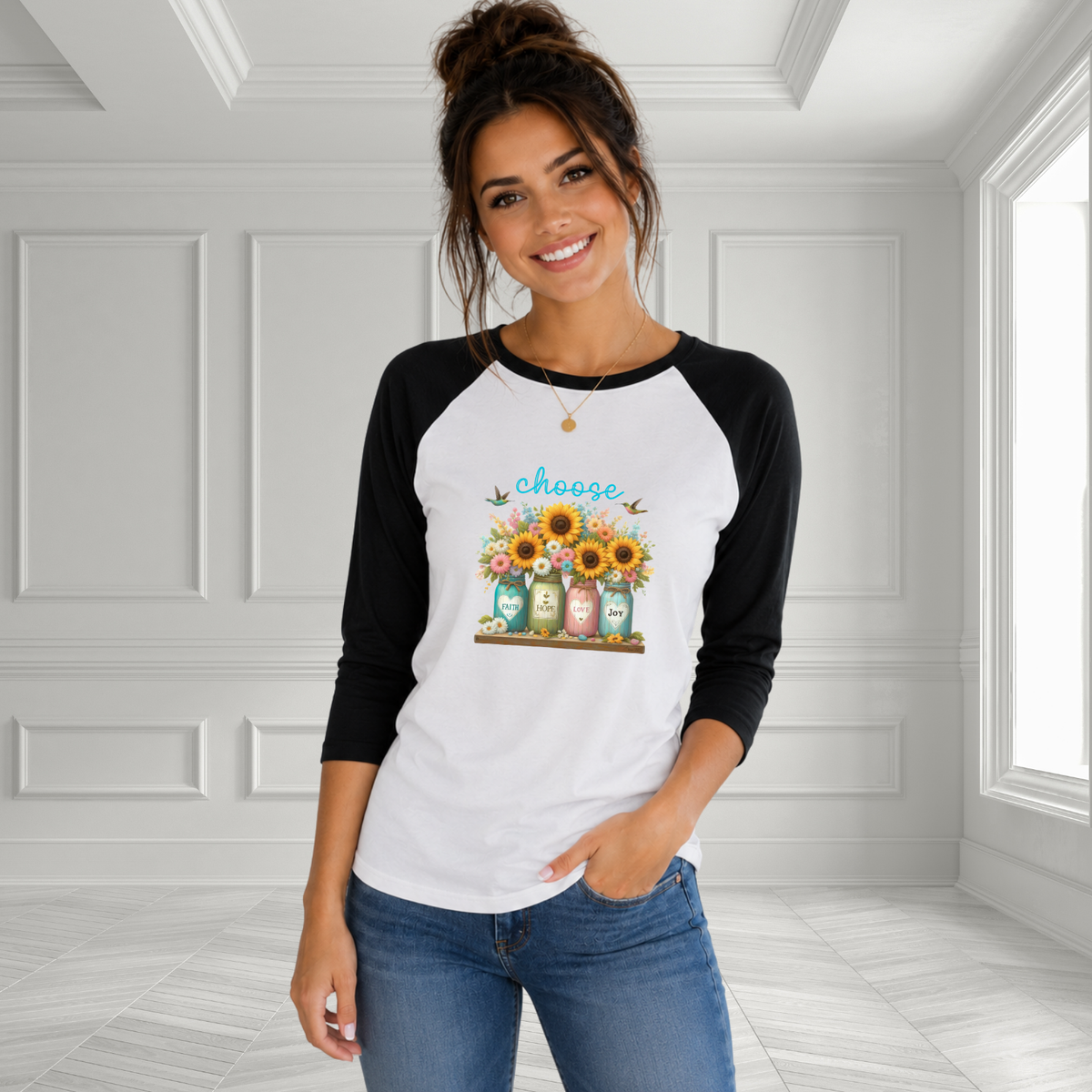 Choose Faith, Hope, Love, Joy Baseball Tee