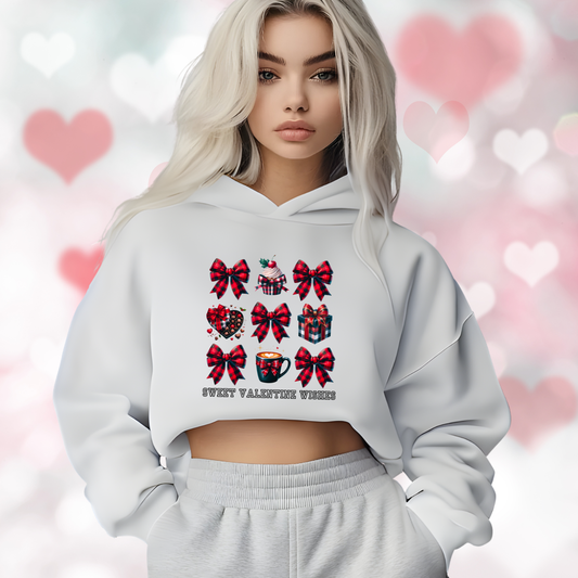 Sweet Valentine Wishes Crop Hoodie