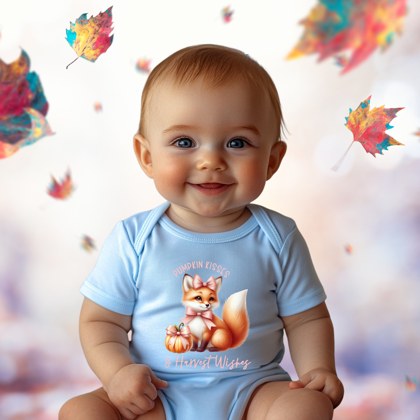 Pumpkin Kisses & Harvest Wishes Infant Short Sleeve Onesie