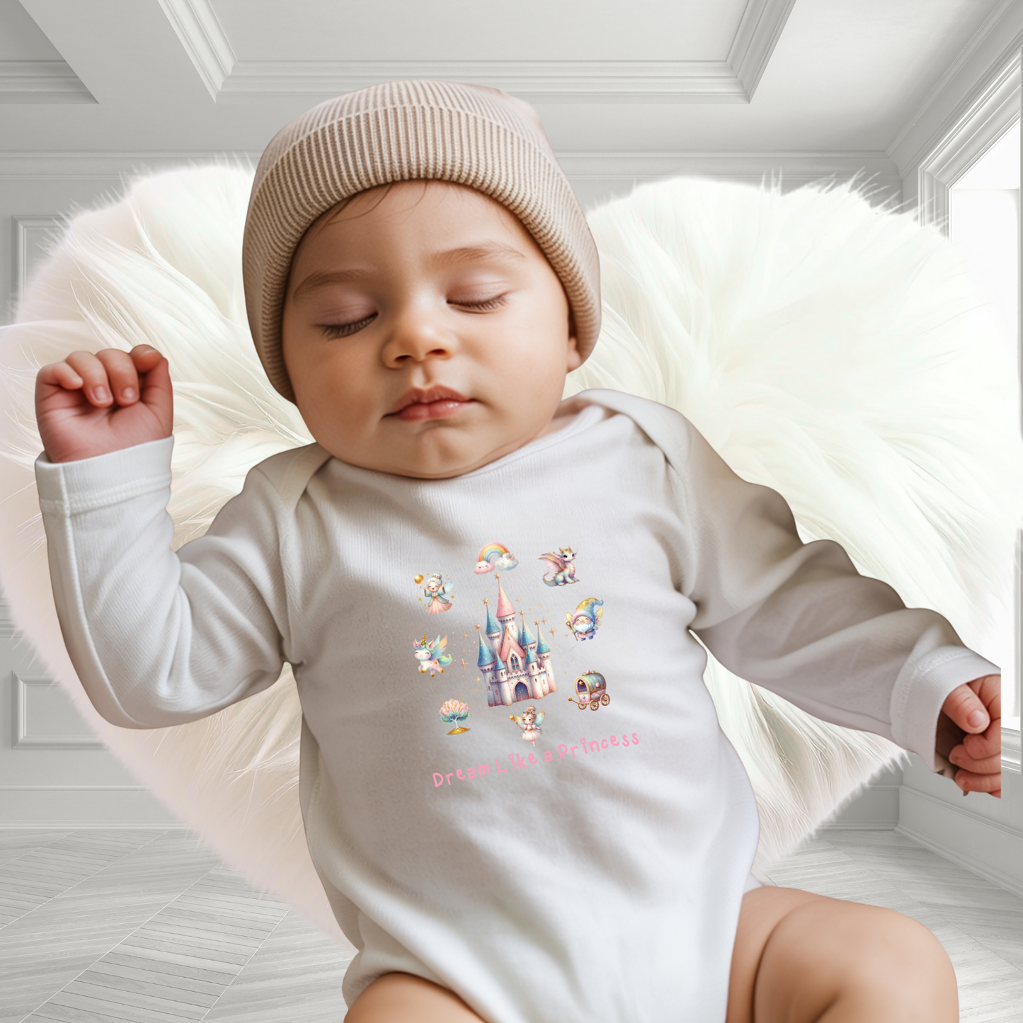 Dream Like A Princess Infant Long Sleeve Onesie