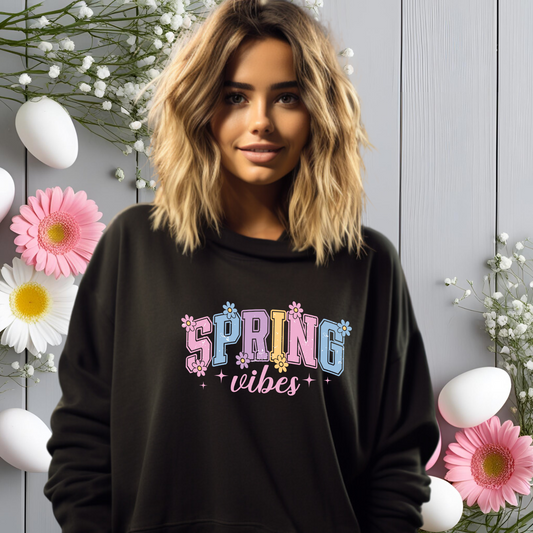 Varsity Spring Vibes Crewneck Sweatshirt