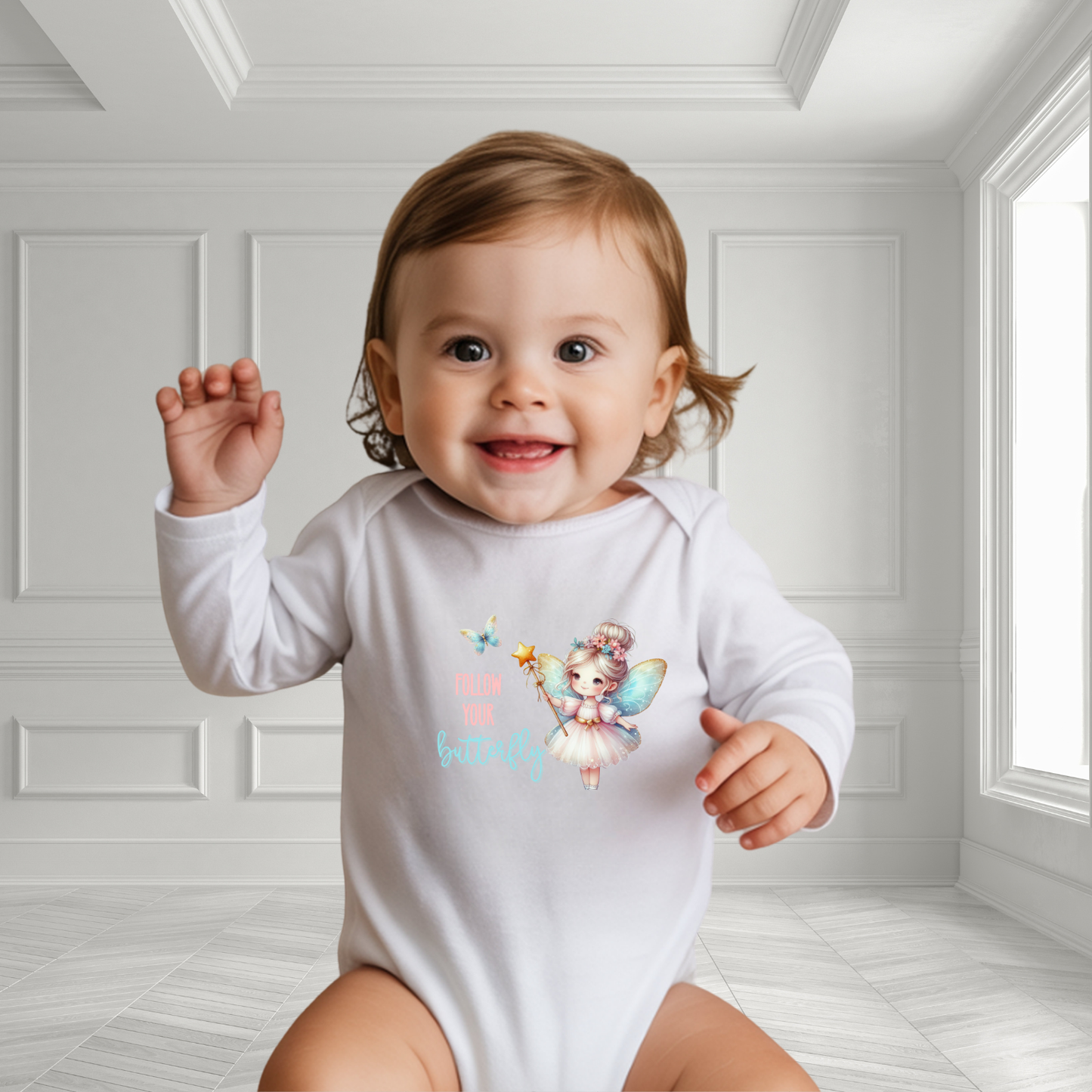 Follow Your Butterfly Infant Long Sleeve Onesie