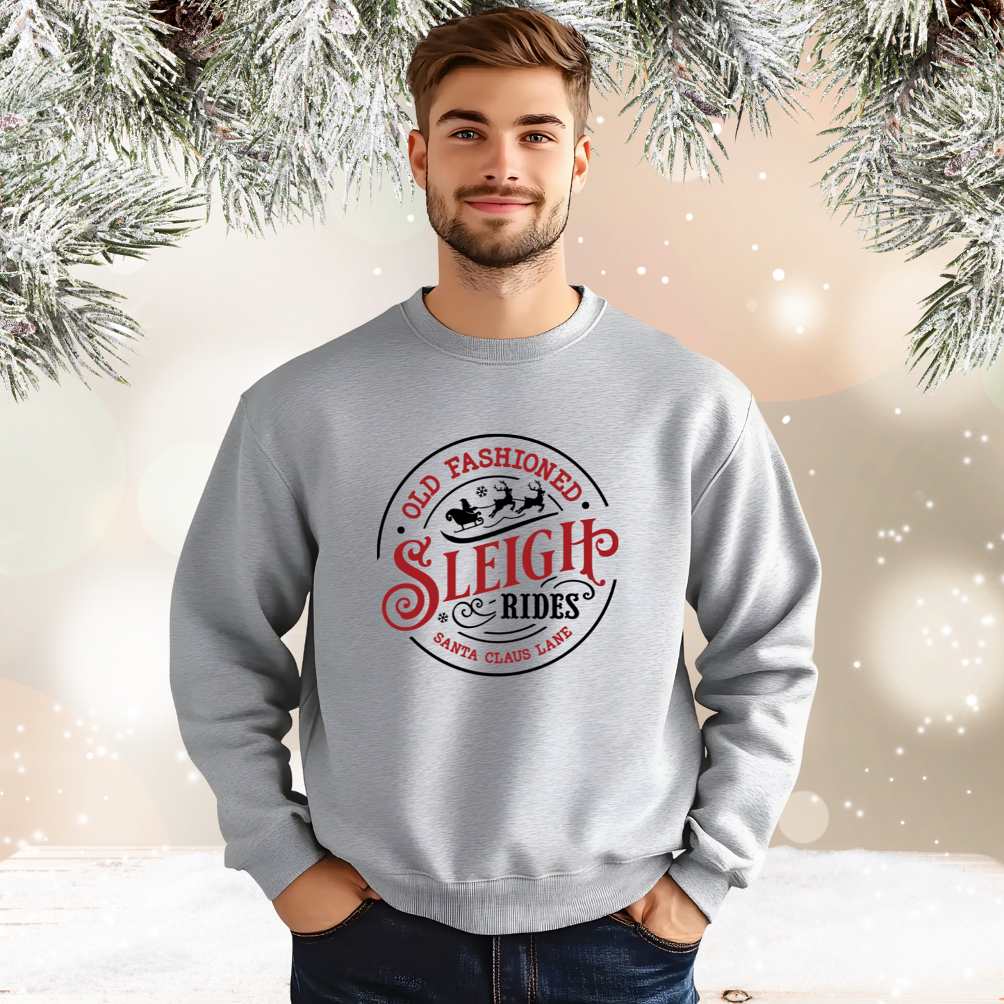 Old Fashioned Sleigh Rides Crewneck Sweatshirt