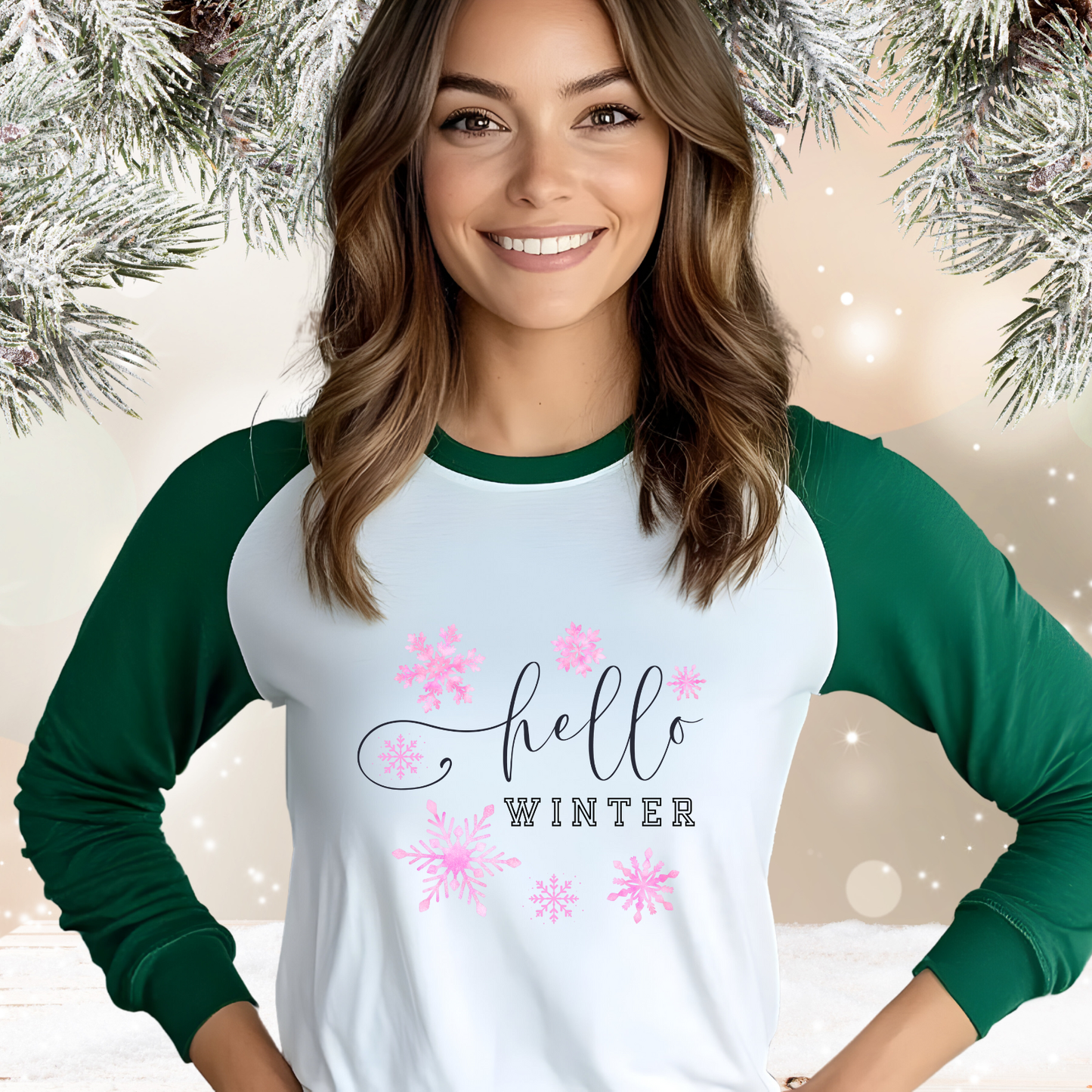 Hello Winter Baseball Tee