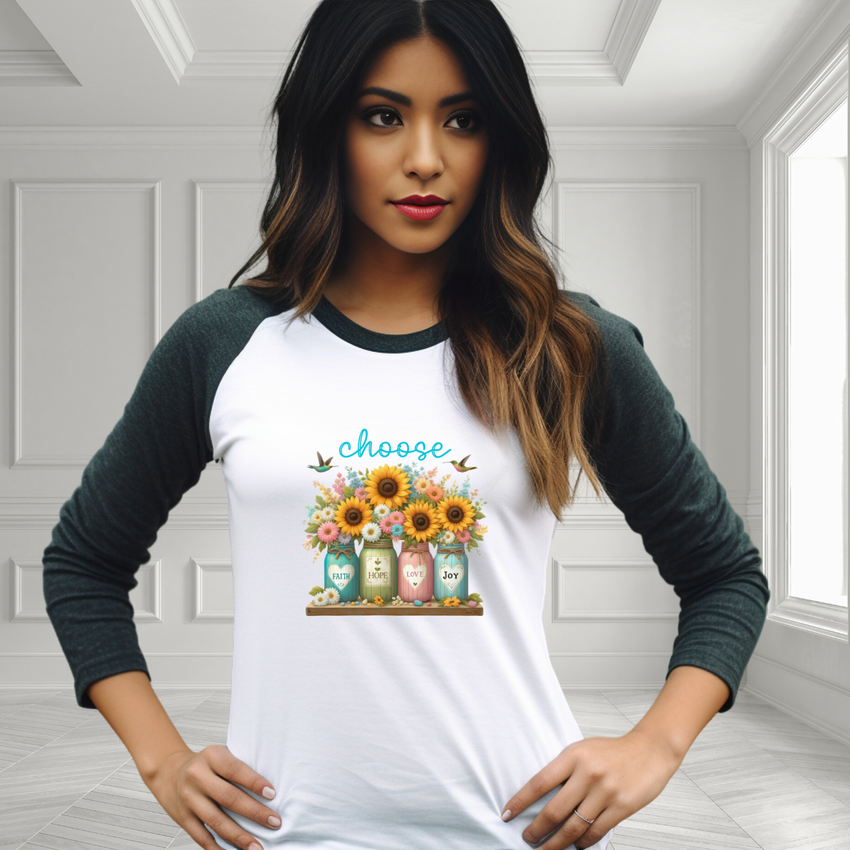 Choose Faith, Hope, Love, Joy Baseball Tee