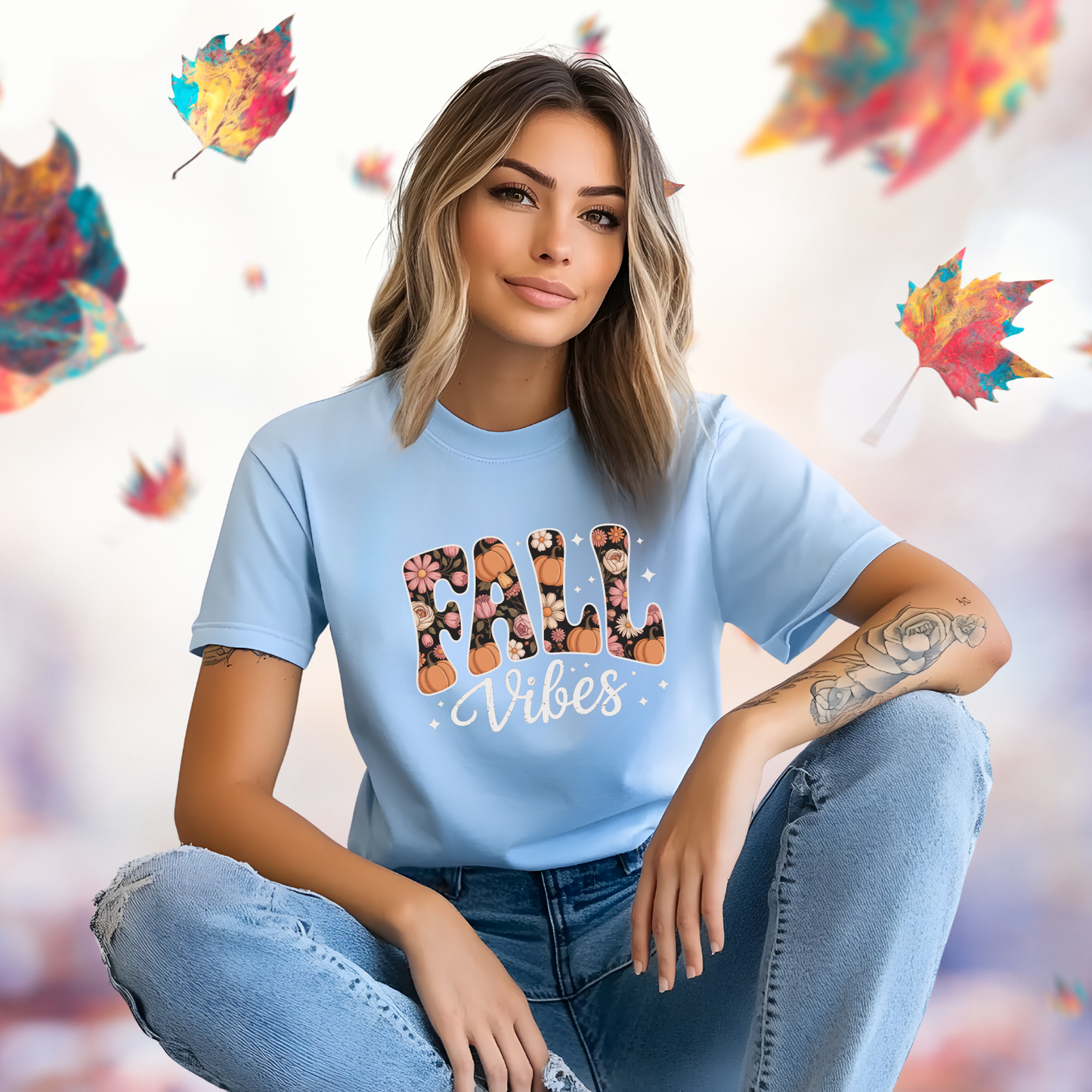 Fall Vibes Floral T-Shirt