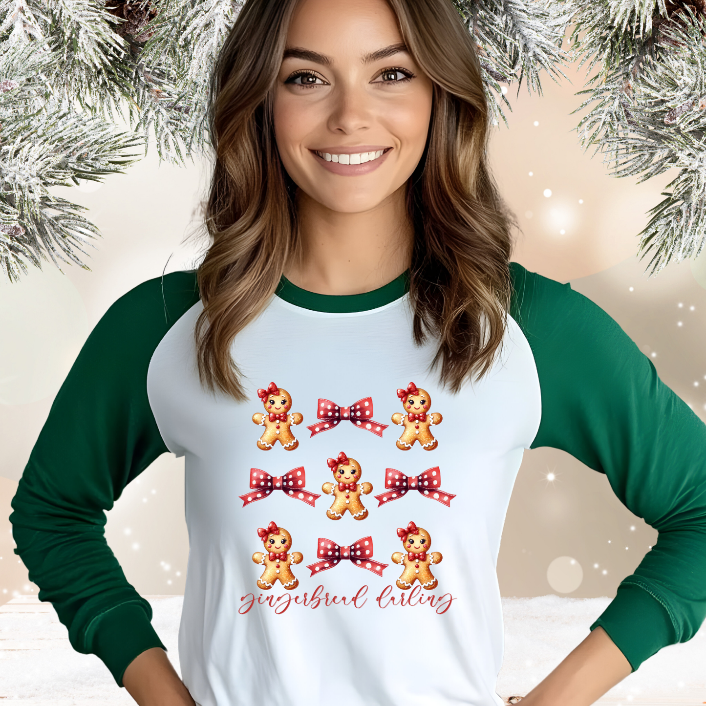 Gingerbread Darling Baseball Tee