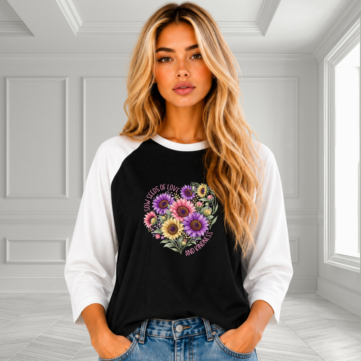 Sow Seeds Of Love And Kindness Baseball Tee