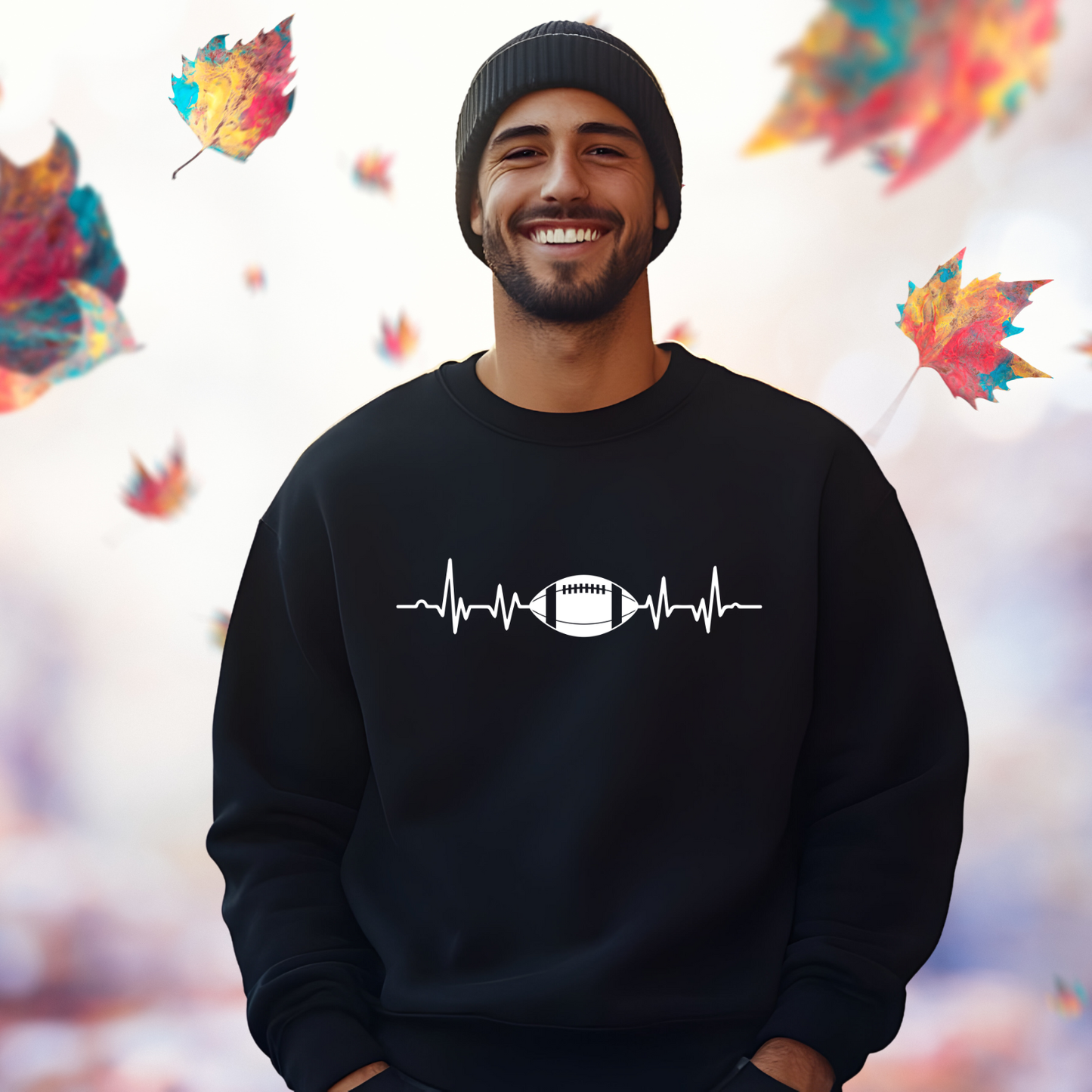 Football Heartbeat Crewneck Sweatshirt