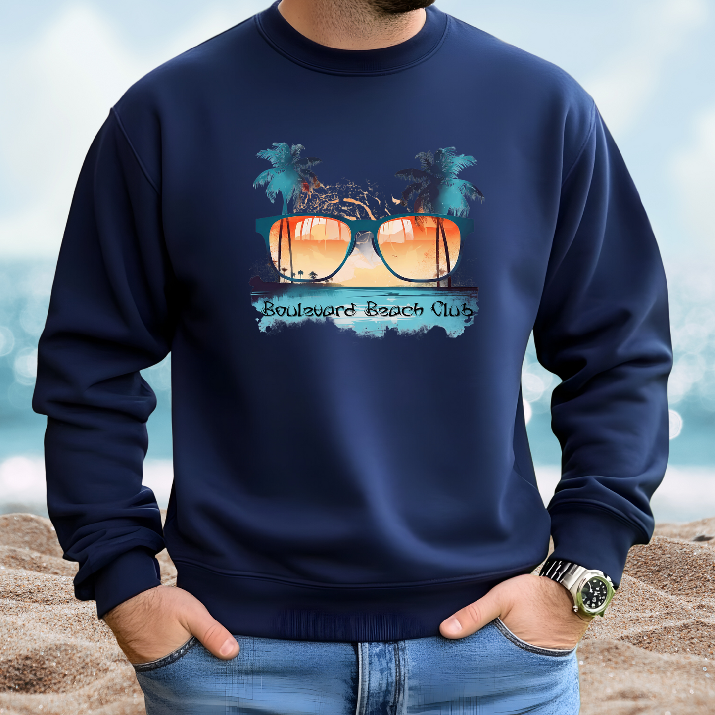 Boulevard Beach Club Crewneck Sweatshirt