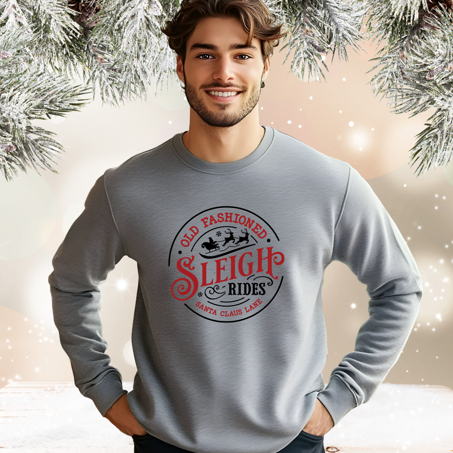 Old Fashioned Sleigh Rides Crewneck Sweatshirt