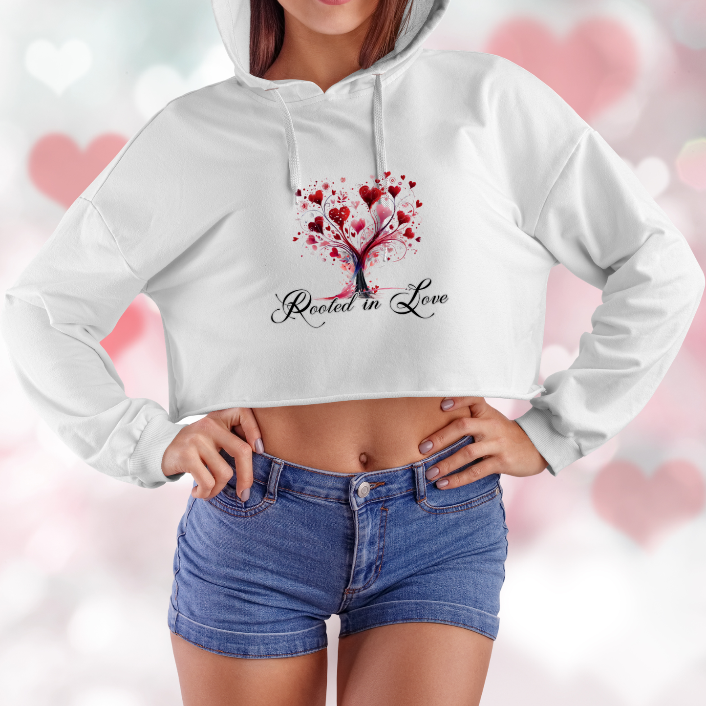 Rooted In Love Crop Hoodie