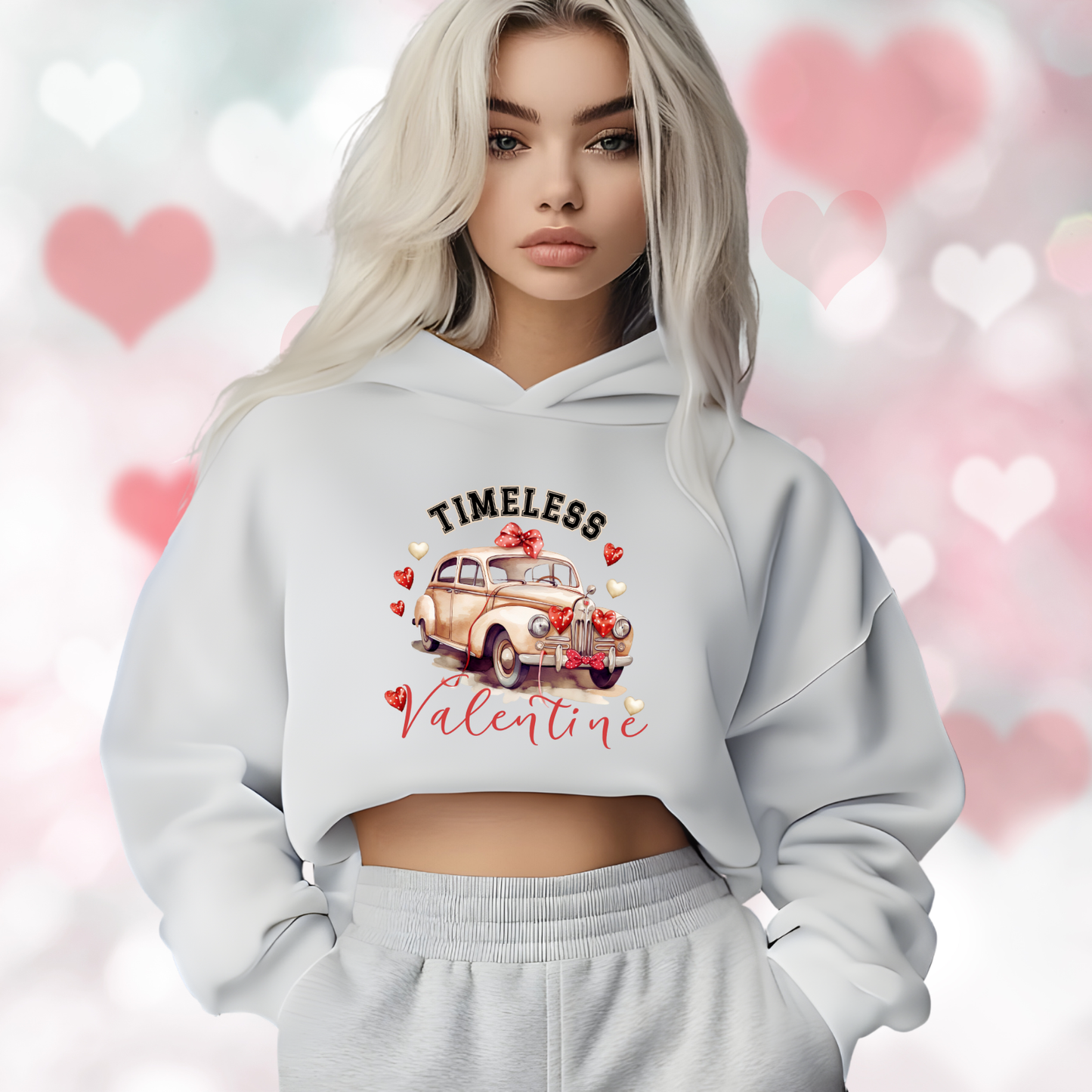 Timeless Valentine Crop Hoodie