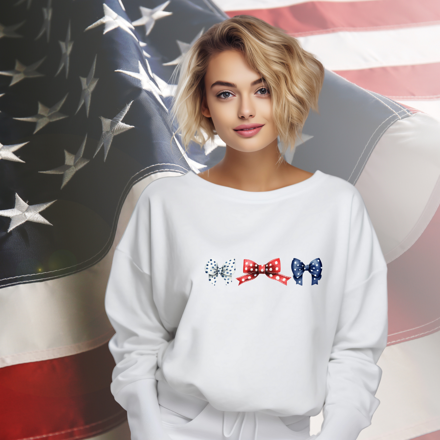 Patriotic Bows Crewneck Sweatshirt