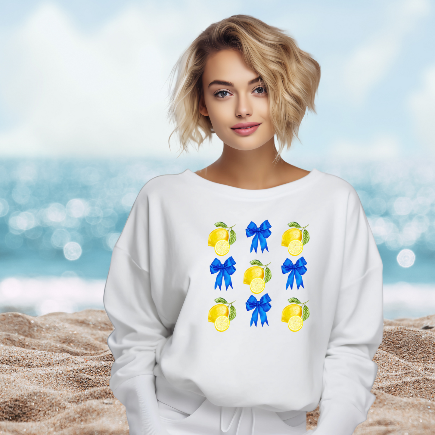 Lemons And Bows Crewneck Sweatshirt