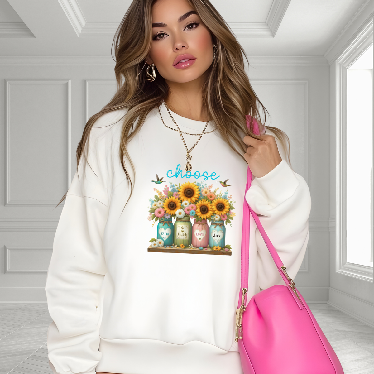 Choose Faith, Hope, Love, Joy Crewneck Sweatshirt