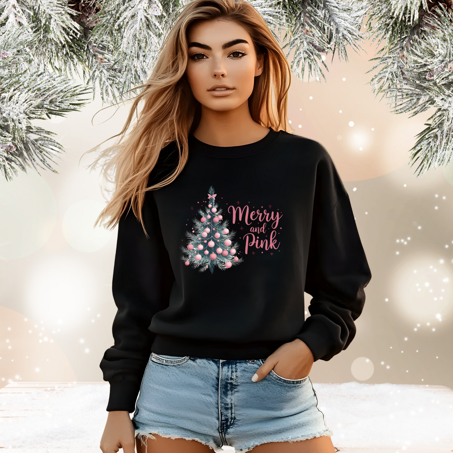 Merry And Pink Crewneck Sweatshirt