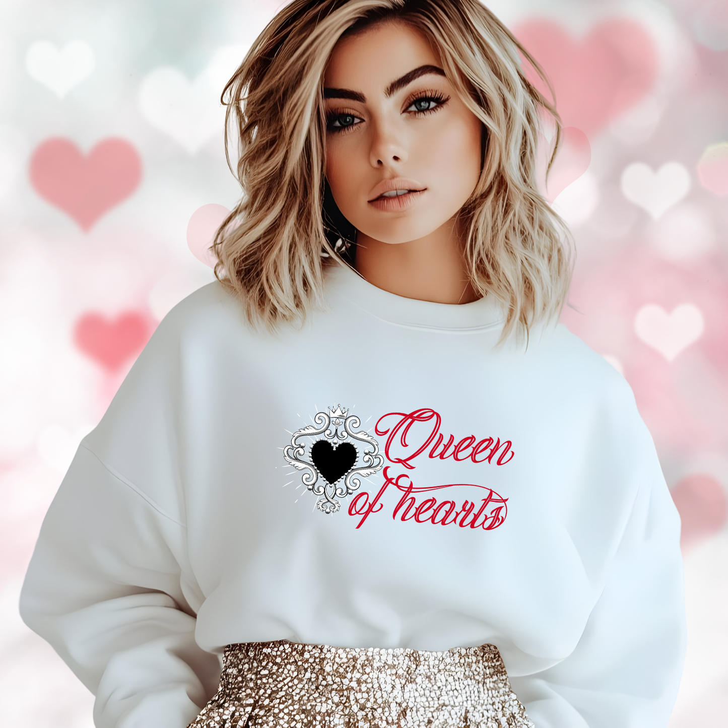 Queen Of Hearts Crewneck Sweatshirt