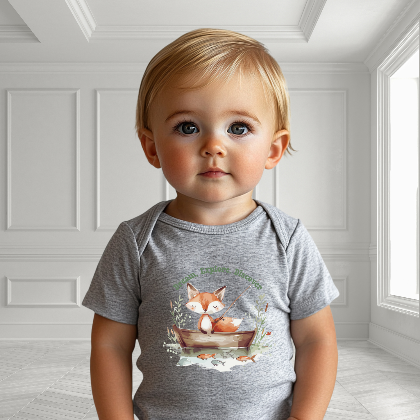 Dream, Explore, Discover Infant Short Sleeve Onesie