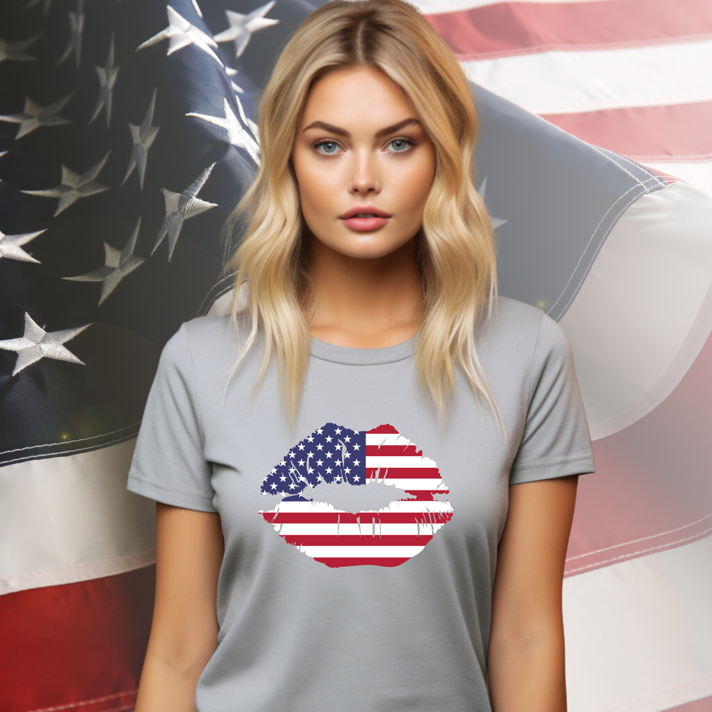 American Flag Lips T-Shirt