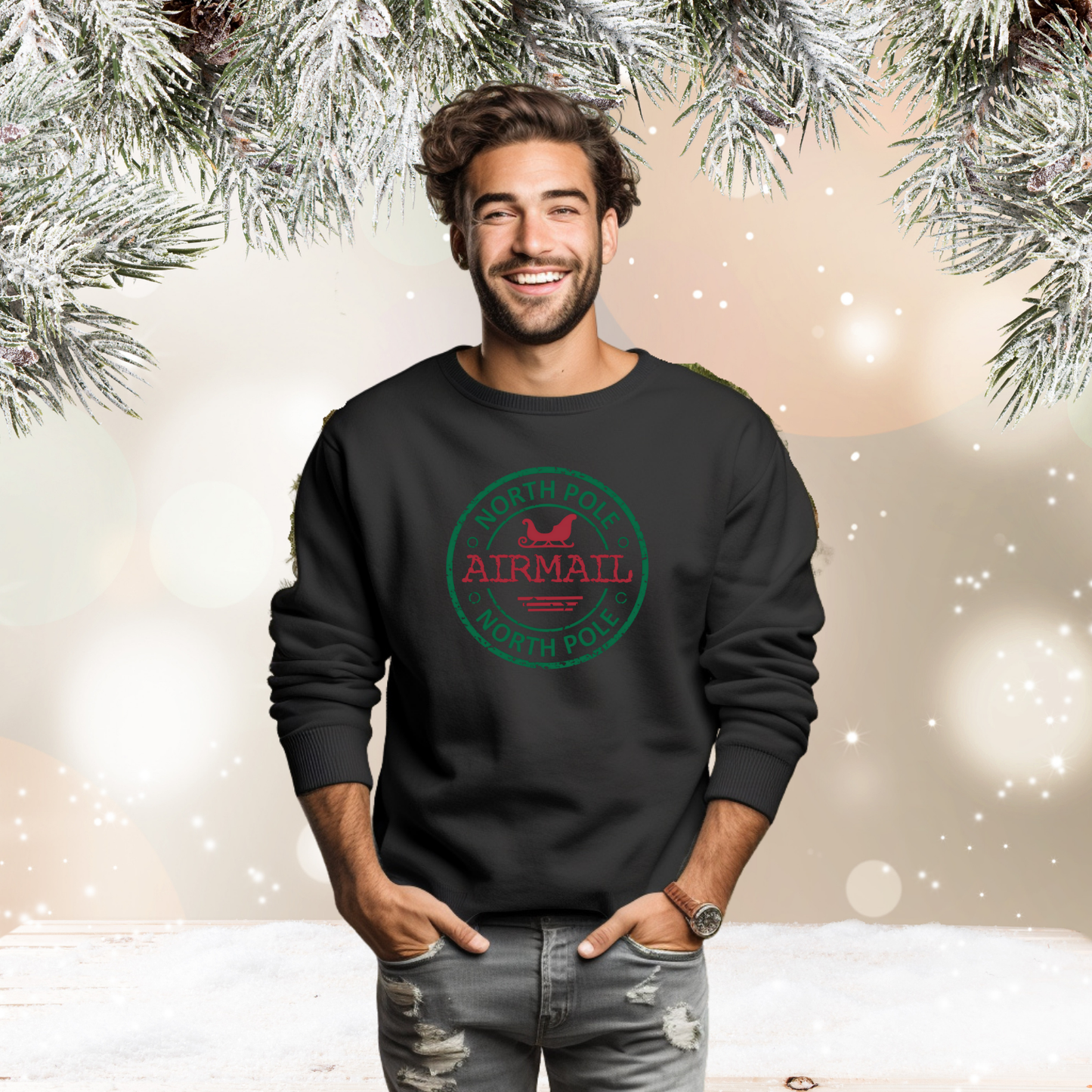 North Pole Airmail Crewneck Sweatshirt
