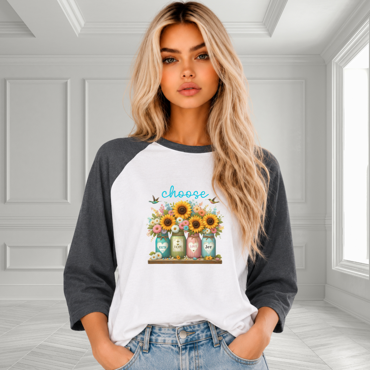 Choose Faith, Hope, Love, Joy Baseball Tee