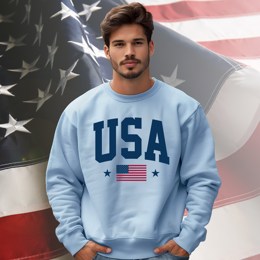 USA Flag Crewneck Sweatshirt