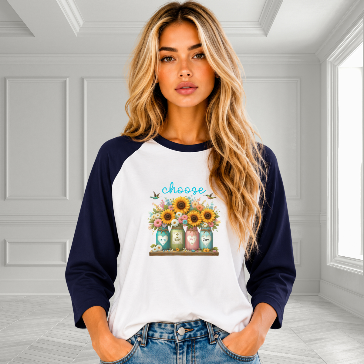 Choose Faith, Hope, Love, Joy Baseball Tee