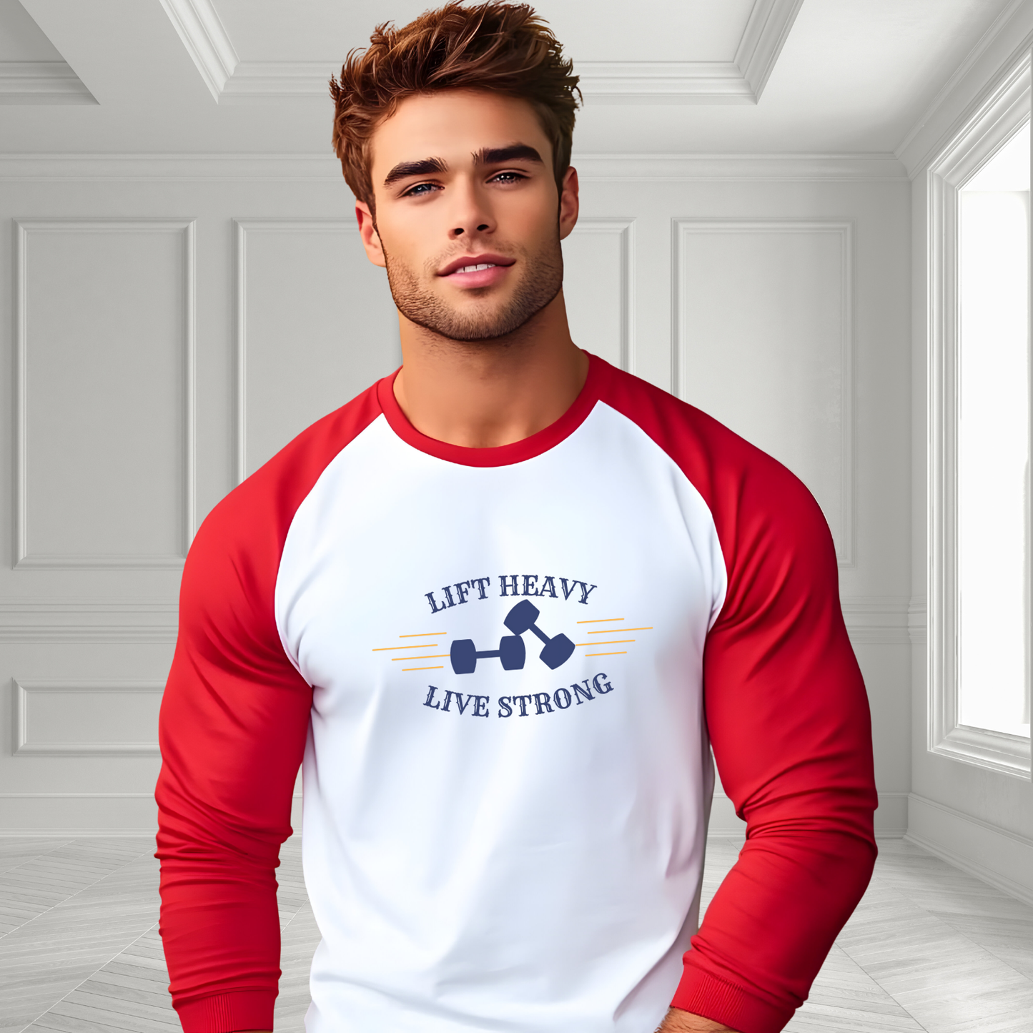 Lift Heavy Live Strong Baseball Tee