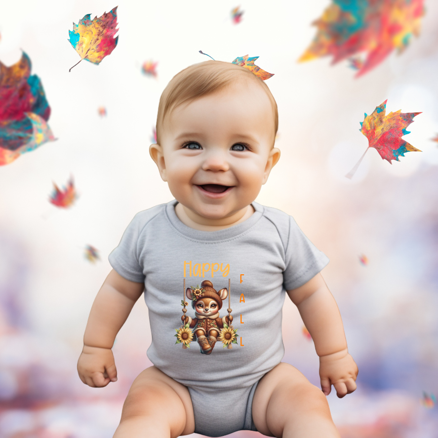 Happy Fall Infant Short Sleeve Onesie