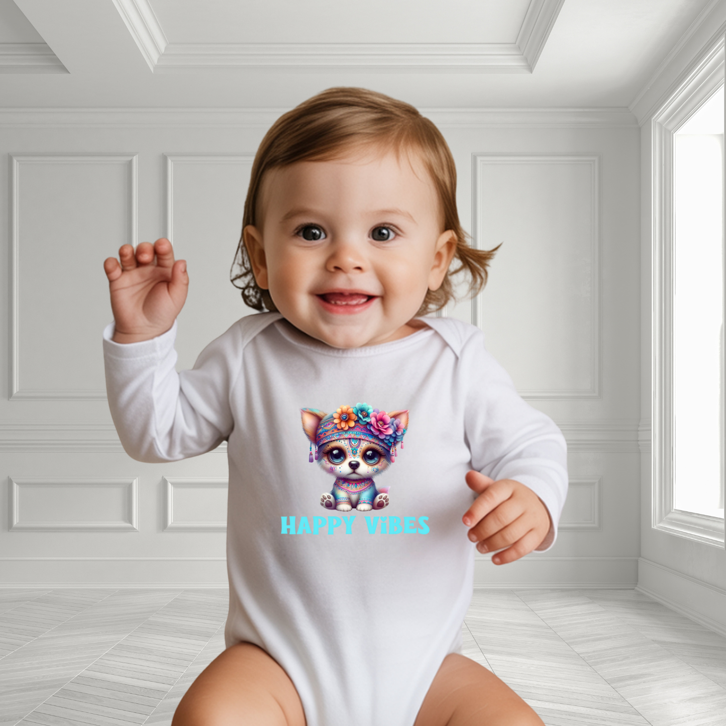 Happy Vibes Infant Long Sleeve Onesie