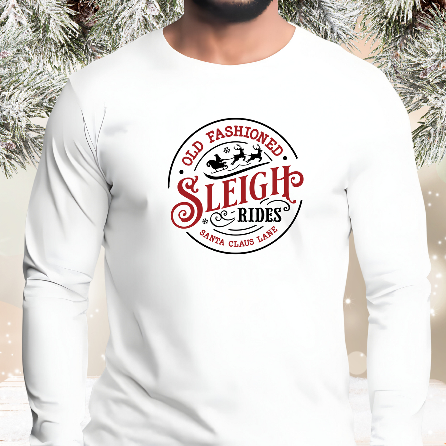 Old Fashioned Sleigh Rides Long Sleeve Tee