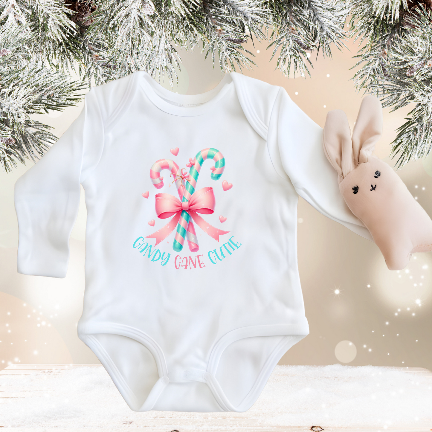 Candy Cane Cutie Infant Long Sleeve Onesie