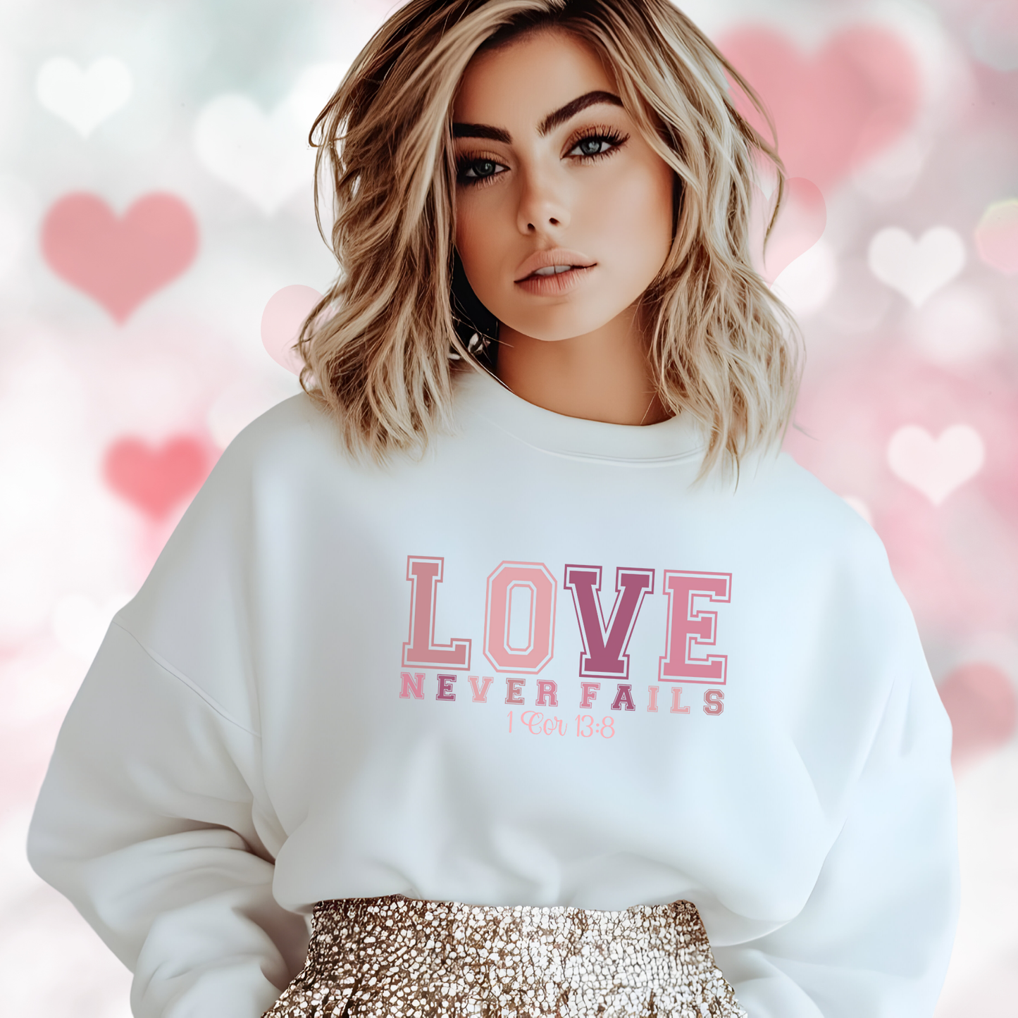 Love Never Fails Crewneck Sweatshirt