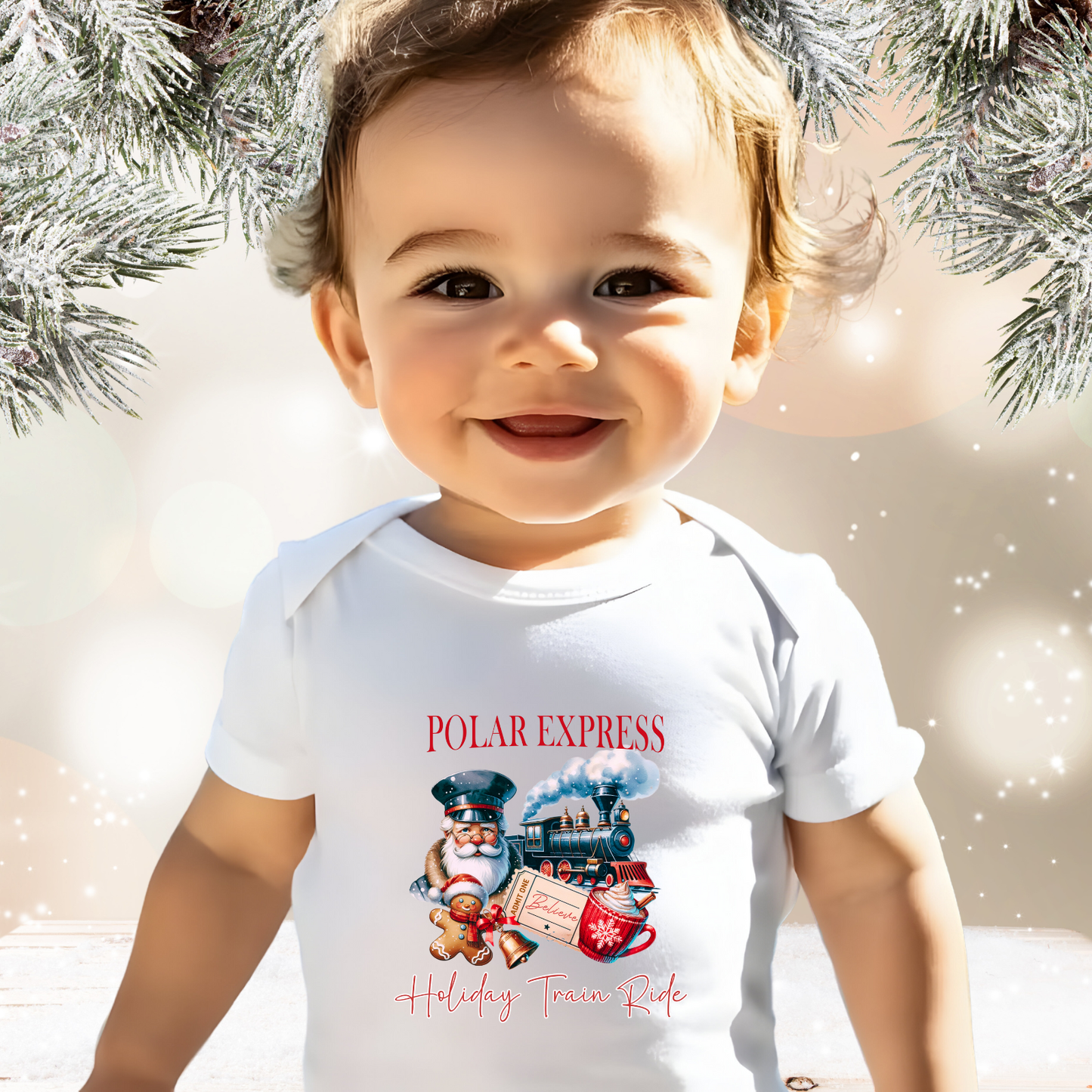 Polar Express Infant Short Sleeve Onesie
