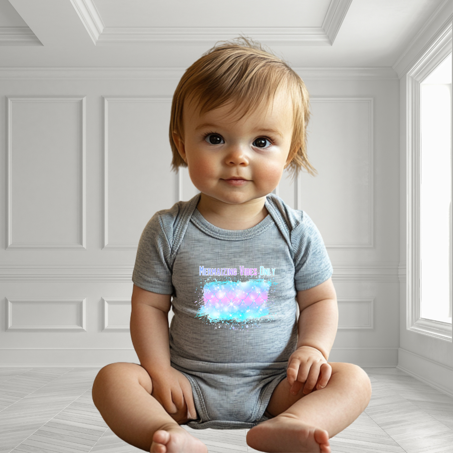 Mermaizing Vibes Only Infant Short Sleeve Onesie